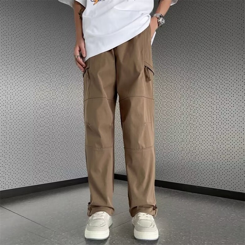 直筒工装裤男款春秋季男士美式潮牌高街复古宽松休闲阔腿长裤子男，男装工装外套，星座601-1