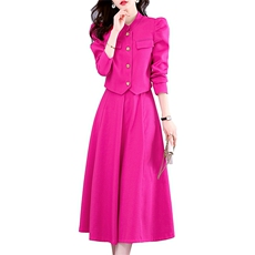 职业套装女高级感2024春秋新款时尚气质女神范短外套半身裙两件套，女装套装/套裙，时尚俏佳人