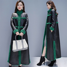 加厚保暖舒适修身显瘦纯色长款棉服冬季新款皮毛一体外套女，女装棉衣/棉服，天丽