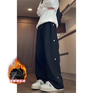 薄款改加绒特批P37无差价冬抖音保暖大码阔腿裤男K1979J加绒图片