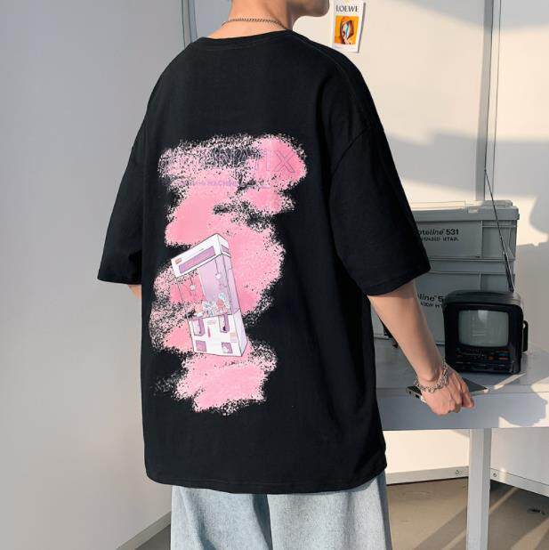 Equality港风潮牌JEW4ROOM韩版潮涂鸦印花短袖男oversize小众衣服,男装T恤,电商A129