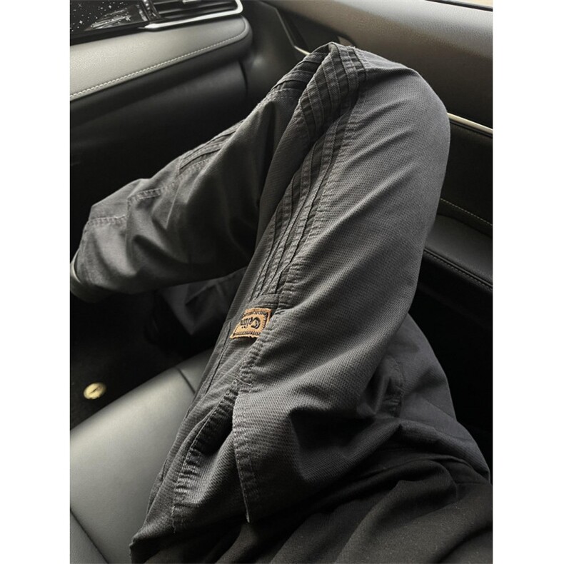 三条杠条纹直筒卫裤男工装休闲裤美式篮球运动裤子B842-P50图片