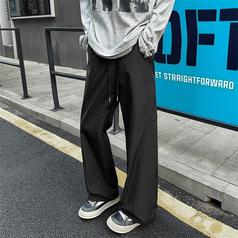 老钱风美式复古运动裤三防冲锋裤直筒休闲裤504-K254-特P25控49，女装休闲裤，星座504