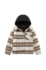 秋装仿兔毛小香风夹克男美式复古痞帅格子衬衫连帽外套86077-P95，男装夹克，电商A441