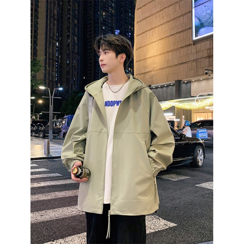 秋季新款二开宽松夹克男纯色冲锋衣外套DSA157B-JK7835-特P65,男装夹克,电商A157B