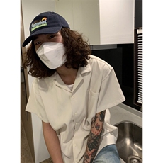 日系复古小细纹坑条薄款短袖衬衫男纯色百搭情侣衬衣潮CS505，男装T恤，星座208-5