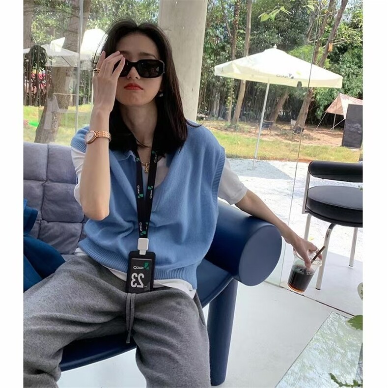 2025年秋季无扣V领时尚百搭通勤休闲马甲，女装马甲，美雪羊绒