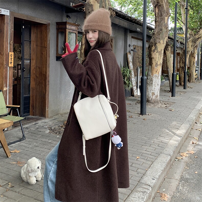 【新款现货】美拉德高端秘鲁长毛感羊毛双面混纺大衣P280K418,女装毛呢外套,2C333
