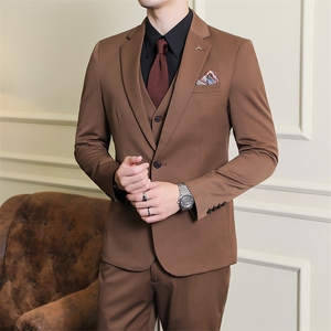 2026秋季新西装套装修身休闲商务三件套西服男士礼服KTZ801-P285
