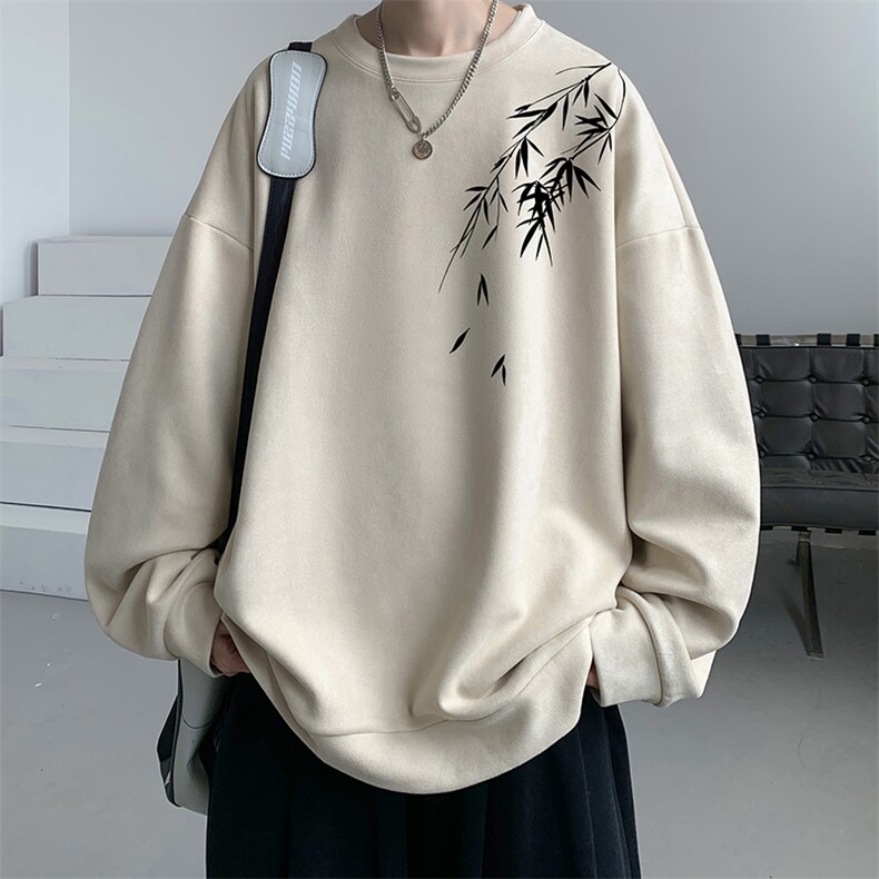 麂皮绒卫衣男大码重磅长袖t恤男JW81382-P35,男装卫衣,电商A040