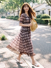 时尚休闲格纹显瘦系带上衣木耳边半裙超仙两件套女，女装套装/套裙，水衣源