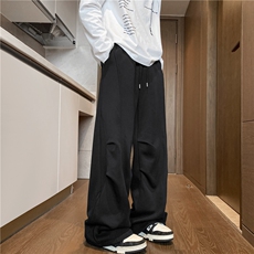 抖音品质美式双褶皱拼接解构重磅休闲卫裤B315-K25393-特p35控68，男装休闲裤，电商B315