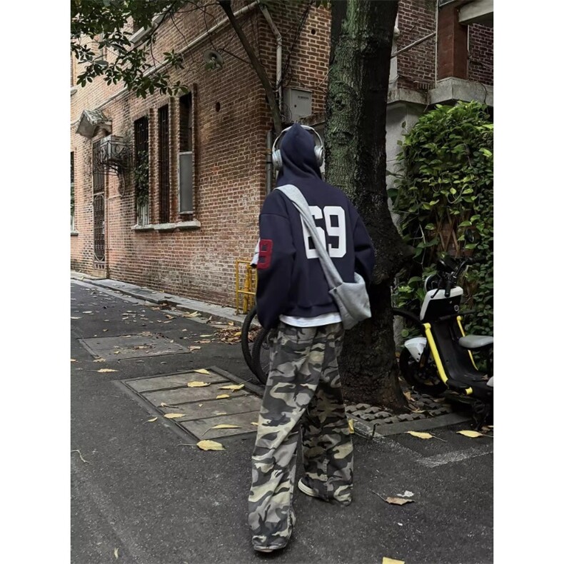 重磅刺绣开衫帽衫春秋季潮牌美式复古运动连帽卫衣外套,女装短外套,星座506A