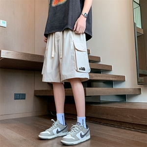短裤男青年夏季新品港风宽松冰丝大码工装五分裤DK8856-P32图片
