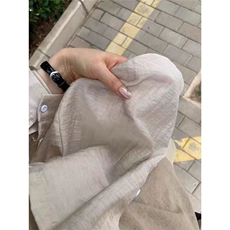 韩系白色薄款防晒长袖衬衫女夏装新款宽松慵懒风衬衣休闲外套上衣，男装防晒衣，星座506A