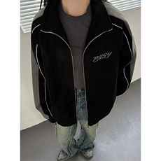 麂皮外套男女同款刺绣宽松潮反光撞色夹克JK003-P80108，男装夹克，电商A132（原电商B245）