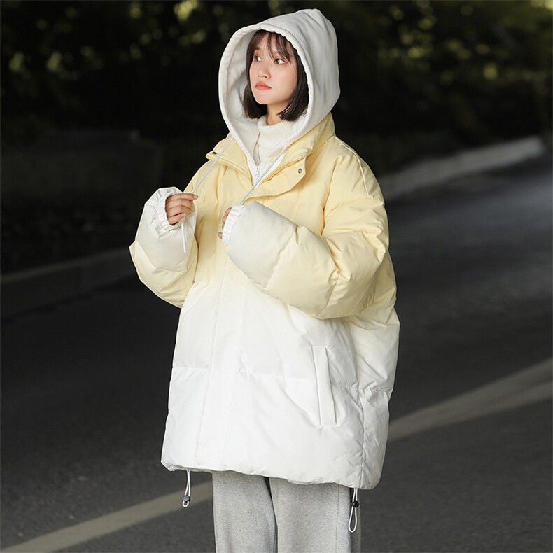 港风冬季渐变连帽假两件加厚上衣外套棉衣男MY8870P95，男装棉衣，星座1204-3