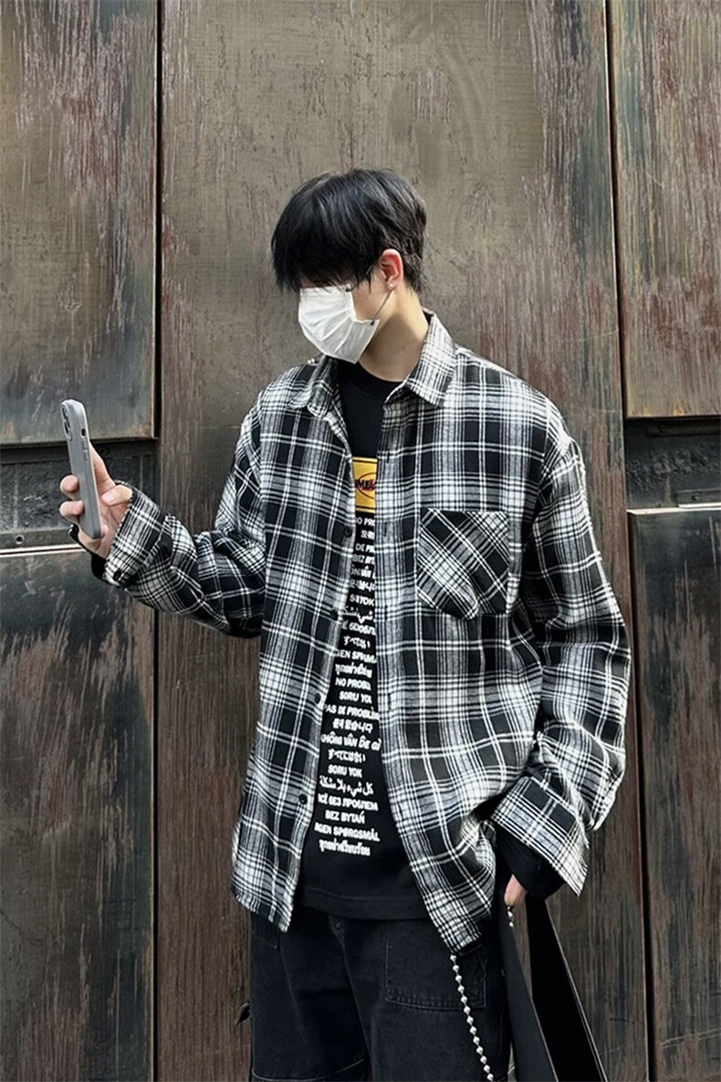 春季格子长袖衬衫深度库存跑量款DS-C323-1-2511-TP26,男装衬衫,电商C323-1