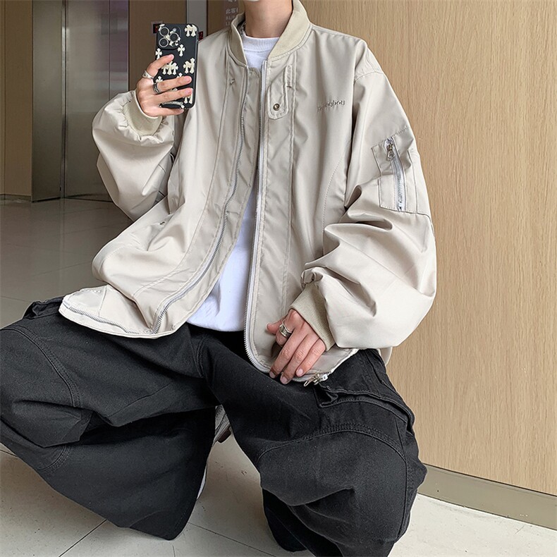 Wt359-P63美式复古宽松型设计感棒球服图片
