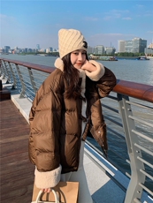 羊羔毛领美拉德短款羽绒服女冬季2025新款小个子高级流行设计小众，女装羽绒服，艾米莉亚