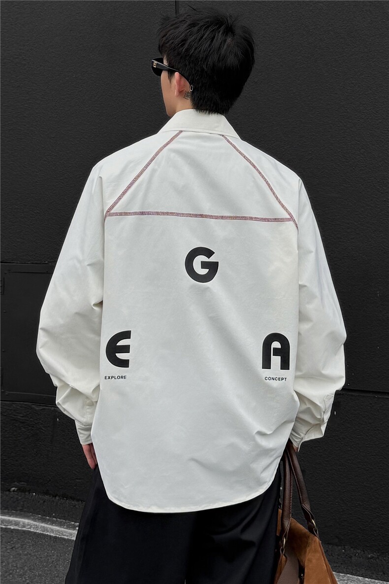 秋季男士衬衫外套青少年拼色宽松工装夹克上衣GS60102,男装衬衫,星座1206（原A206）