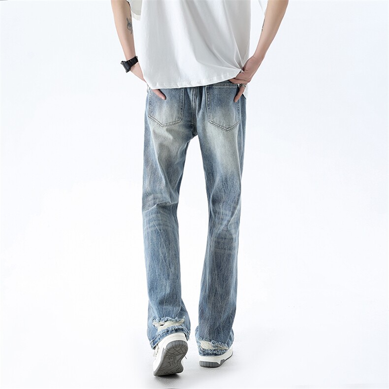 B221 美式ins高街暗黑小众夏季重工艺破洞牛仔裤LK24178-P65 控88图片