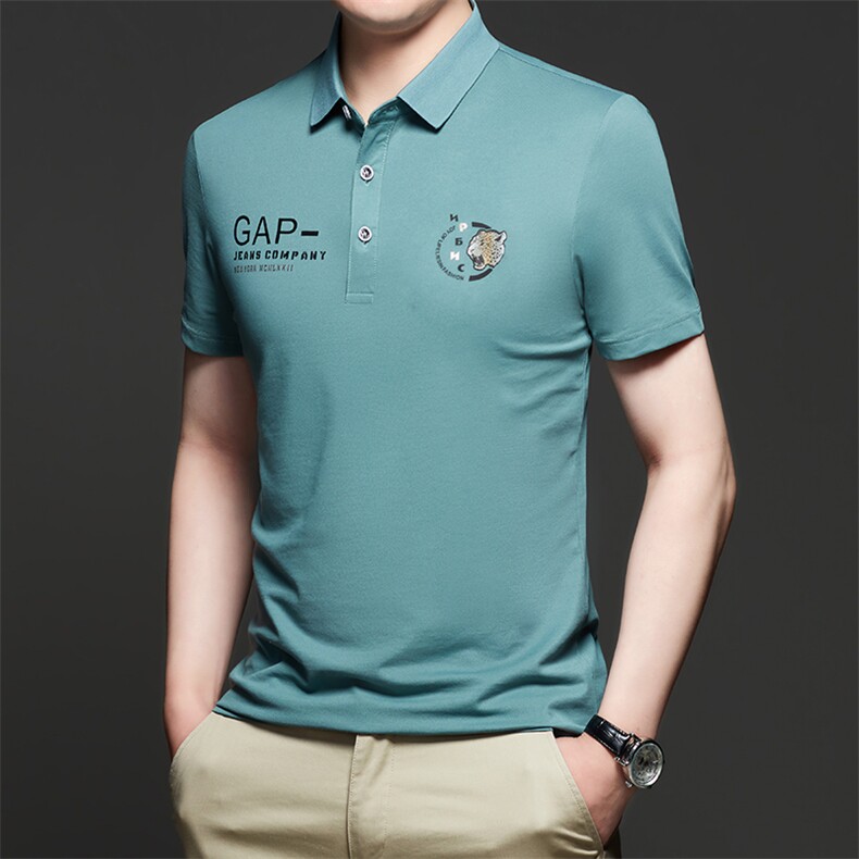 2023夏季polo衫翻领短袖t恤男装商务有领半袖带领体恤,男装T恤,电商B212（原钱塘6029）