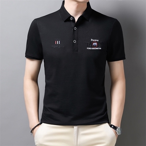 爸爸夏装短袖T恤男中年男士POLO衫中老年人男装衣服2023夏季新款图片