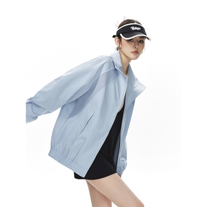 美式罗纹拼接袖子褶皱大码M-5XL教练夹克女JK78056P69控105图片