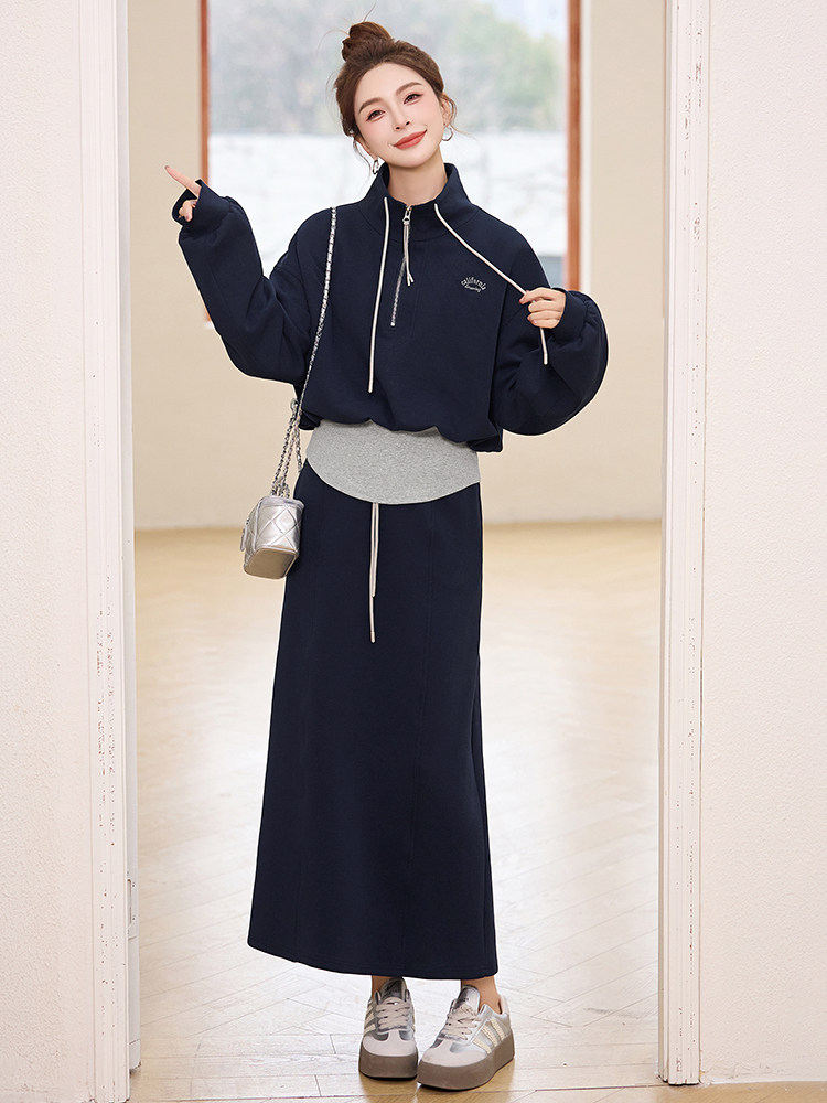 欧货休闲运动卫衣套装裙女2025春季新款超火小个子时尚百搭两件套,女装套装/套裙,依如秀(原杭风阁)