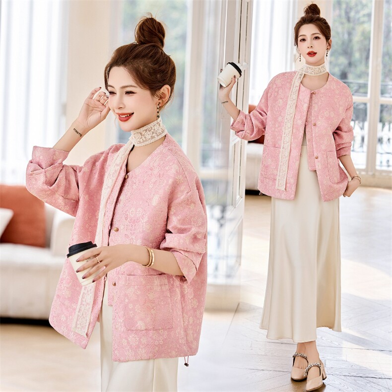 新中式国风刺绣外套女2025春季新款时尚气质名媛小香风短款上衣潮，女装短外套，辉煌依升