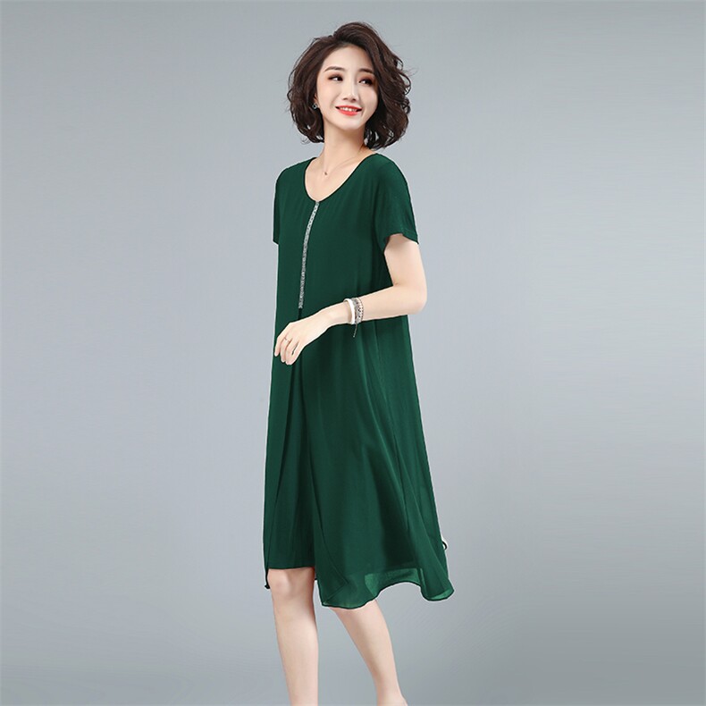 2021夏款新款拼接大码女装连衣裙228款，女装连衣裙，秋牧寒烟