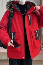 港风加绒夹克男外套青年冬季加厚连帽大毛领保暖棉衣男L8757-P98，男装夹克，星座310B-3