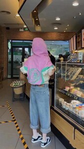 夏季新款洋气韩味十足拼色连帽防晒衣图片
