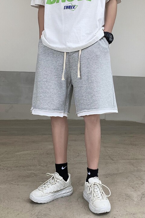 现货夏季新品休闲裤潮五分裤男士短裤中性港风运动裤L,男装休闲裤,星座1008