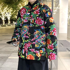 MY207风盘扣加厚保暖东北大花棉衣外套大码男女特色花棉袄潮，男装棉衣，星座115A(原星座507）