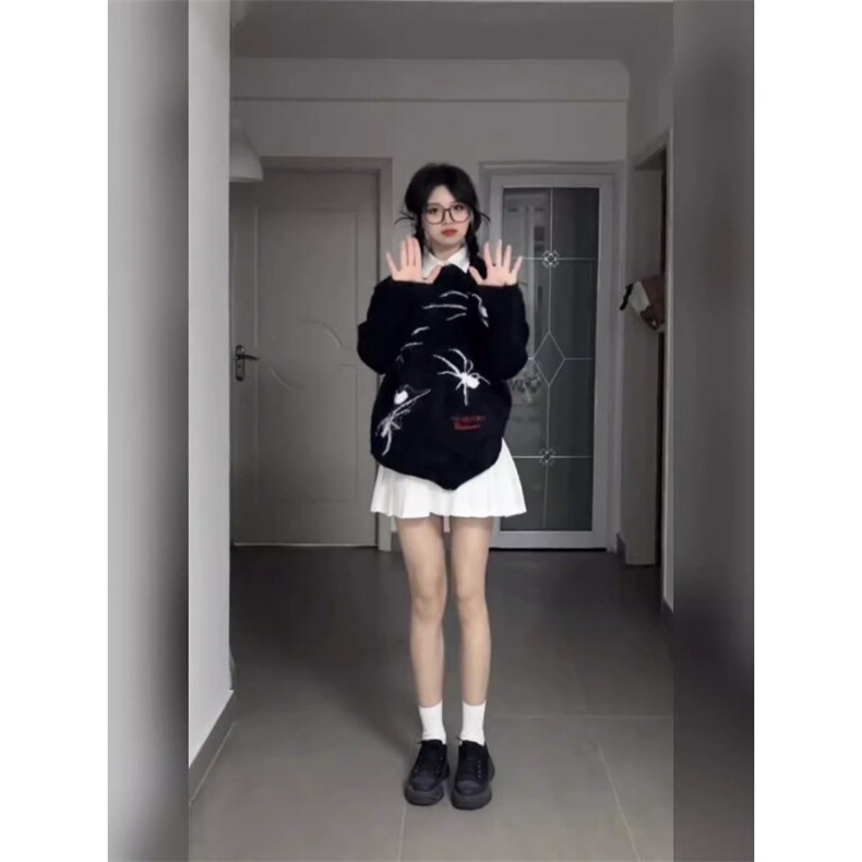 水貂绒毛衣男蜘蛛秋冬季保暖宽松圆领打底衫软糯慵懒风针织衫,男装T恤,星座601-1