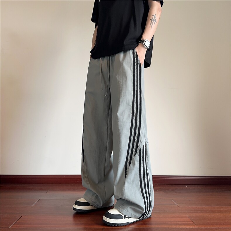 抖音品质美式条纹设计宽松薄款速干休闲裤B315-K25462-特p35控68,男装休闲裤,电商B315