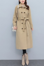 芷墨2024冬季新款双排扣毛呢长款外套显高显瘦时尚简约呢大衣女，女装毛呢外套，天丽
