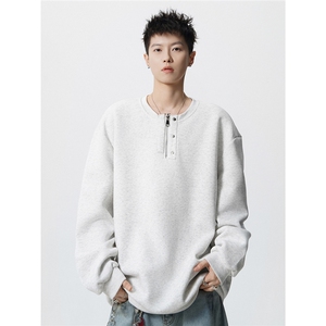 HW2515-特P45控78面布54.2棉45.8聚酯圆领领情侣卫衣宽松外套男图片