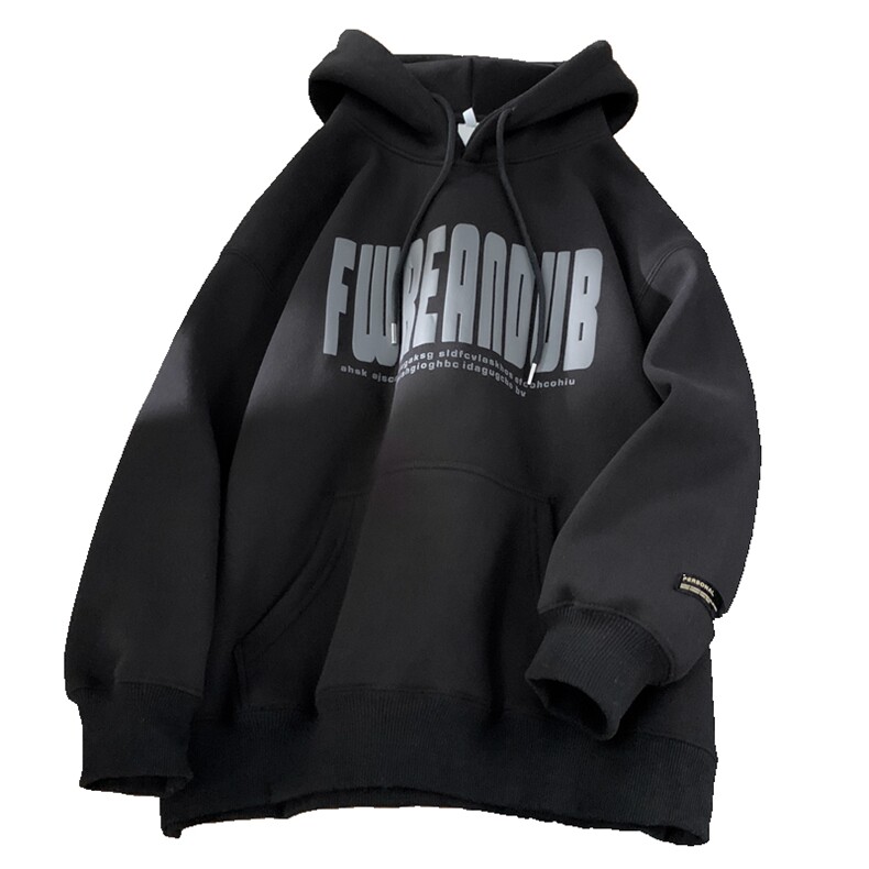 美式复古hiphop连帽卫衣男春秋潮牌运动宽松重磅冬季加绒休闲衣服,男装卫衣,电商B208