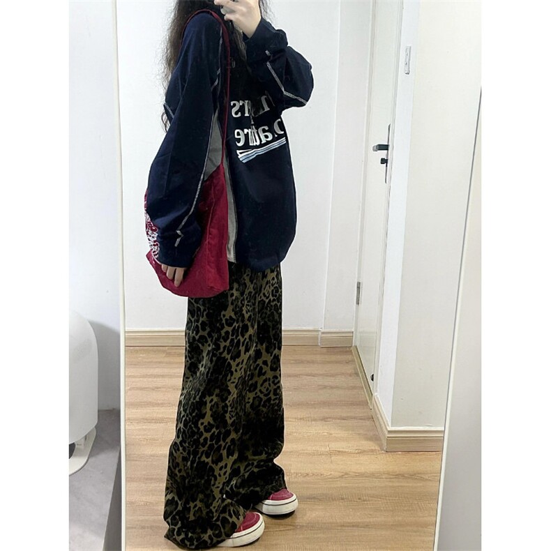 【有货】豹纹牛仔裤男款直筒欧美VIBE裤子美式高街KZA25CC-P55,男装牛仔裤,星座1007（原301D）