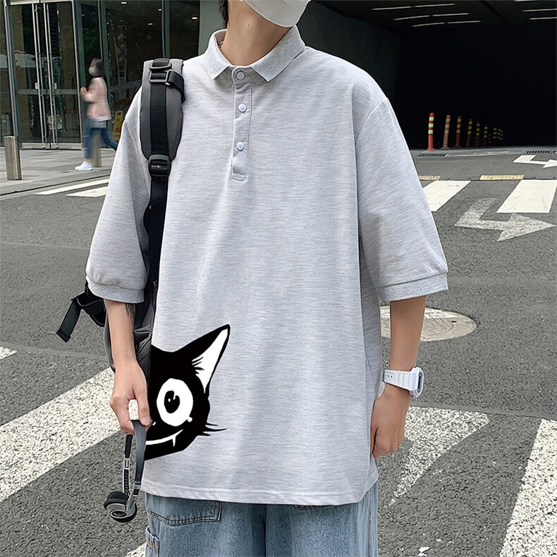 PL57035-P35翻领短袖polo衫男大码胖子半袖t恤男有领保罗衫模特,男装Polo衫,电商A040