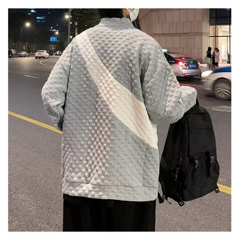 撞色立领拉链开衫针织外套男休闲长袖毛衣秋冬ins男装上衣薄外穿,男装针织衫/毛衣,星座1013
