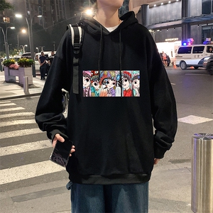 WY2250-P35 纯棉连帽卫衣男大码运动帽衫宽松薄外套男图片