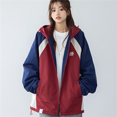 美式复古拼色冲锋衣女春秋季防水宽松休闲运动棒球服外套2024，男装夹克，星座218-1（原230）