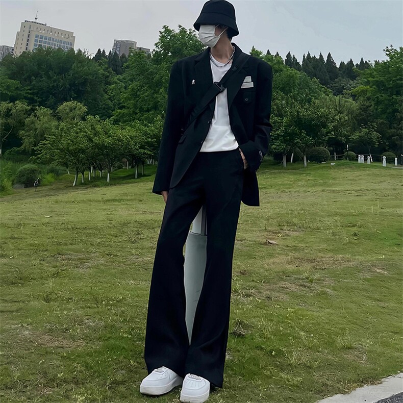 纯色cleanfit冰丝裤子马吉拉那不勒斯微喇西裤XK01-TP30,男装西裤,星座310A-4