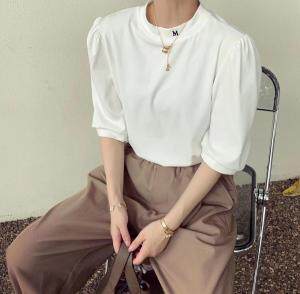 刺绣款，泡泡袖上衣，其它，简单小珍