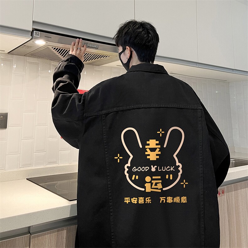 牛仔夹克男大码牛仔外套男茄克 NJ77297-P60加绒款-P75图片