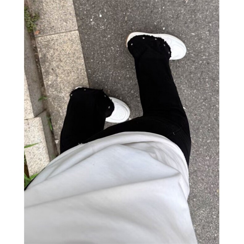 复古微喇牛仔裤女cleanfit水洗做旧毛边铆钉显瘦休闲裤N8418,男装牛仔裤,星座1116A（原606A-3）